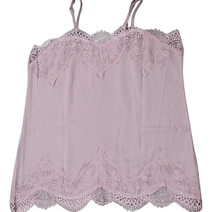 Blusa De Tirantes Con Encaje En Extremos Color Rosado Xl
