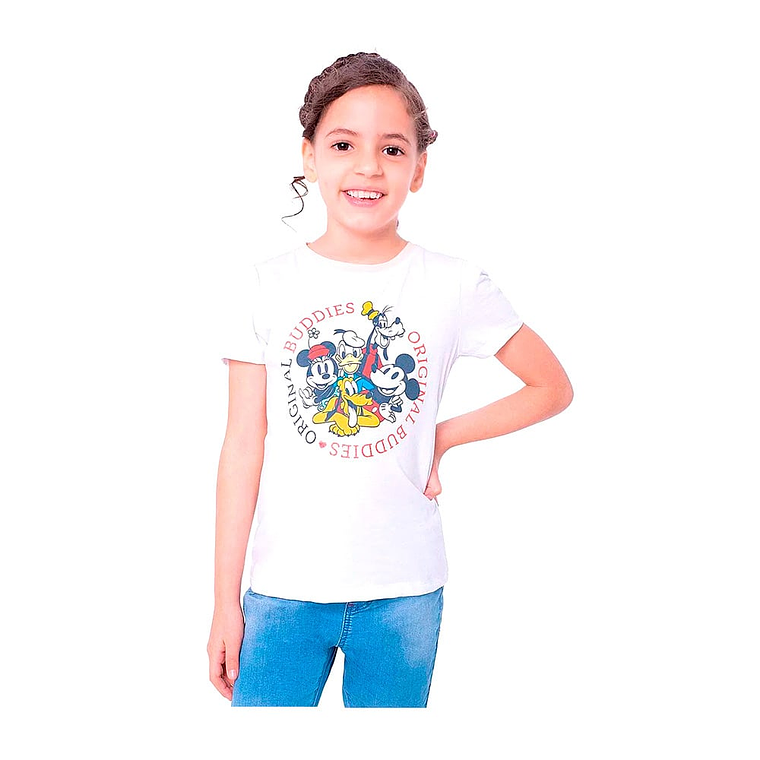 Polo Pionier Infantil Blanco con Estampado Mickey Mouse y sus amigos Talla 6 1