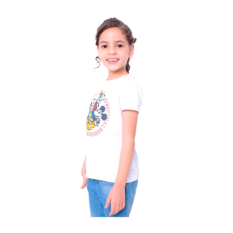 Polo Pionier Infantil Blanco con Estampado Mickey Mouse y sus amigos Talla 6 4