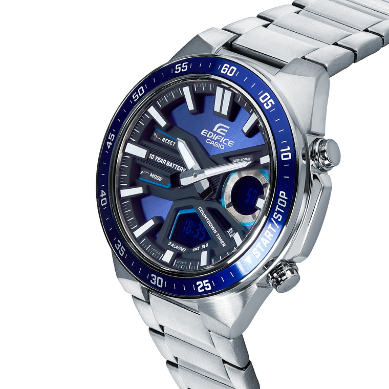 Reloj Análogo Digital Casio Original Deportivo EDIFICE EFV-C110D-2A Acero Azul 2