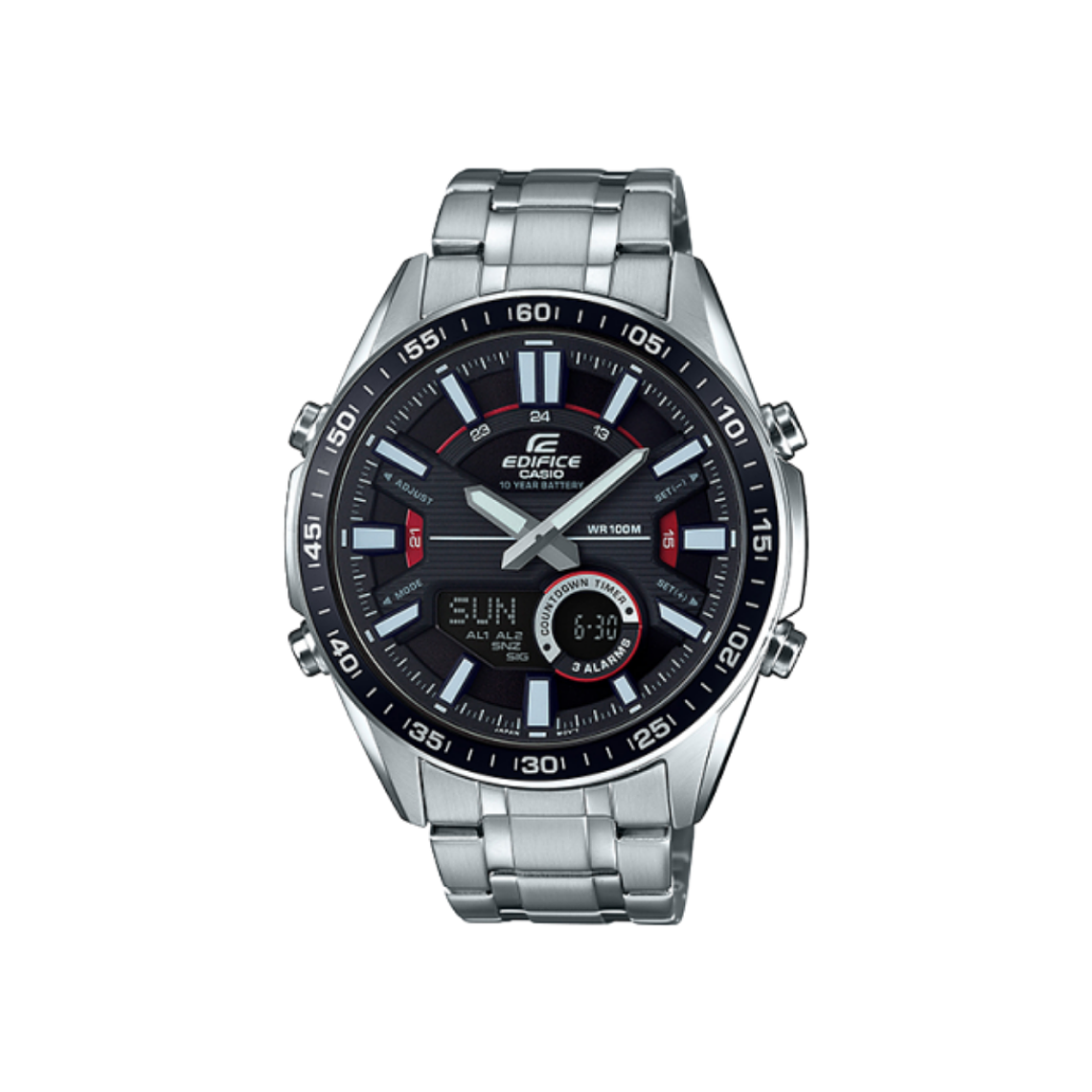 Reloj Análogo Digital Casio Original Deportivo EDIFICE EFV-C100D-1A Acero Negro 1