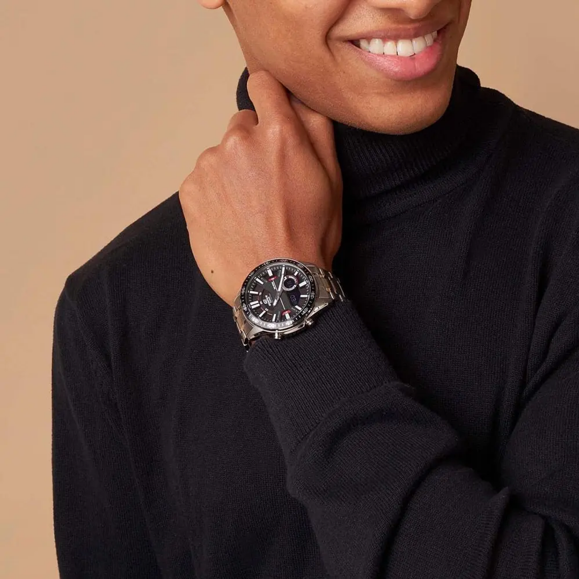 Reloj Análogo Digital Casio Original Deportivo EDIFICE EFV-C100D-1A Acero Negro 4