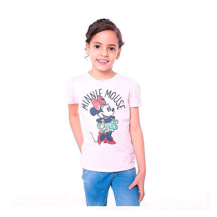 Polo Pionier Infantil Rosado con Estampado de Minnie Mouse Talla 4 1
