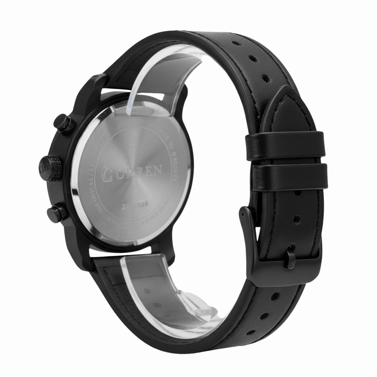 Reloj Curren 8291 Hombre Negro Cuero 3
