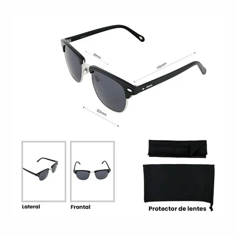 Lentes de Sol Fossil Outlook X80079 Talla 52mm 7