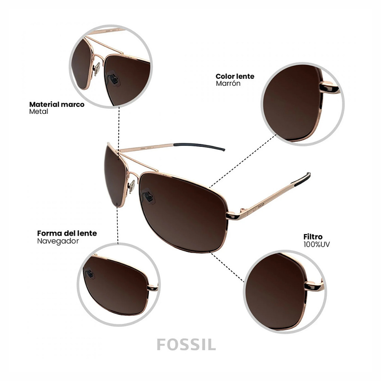 Lentes de Sol Fossil Outlook 66353615 6