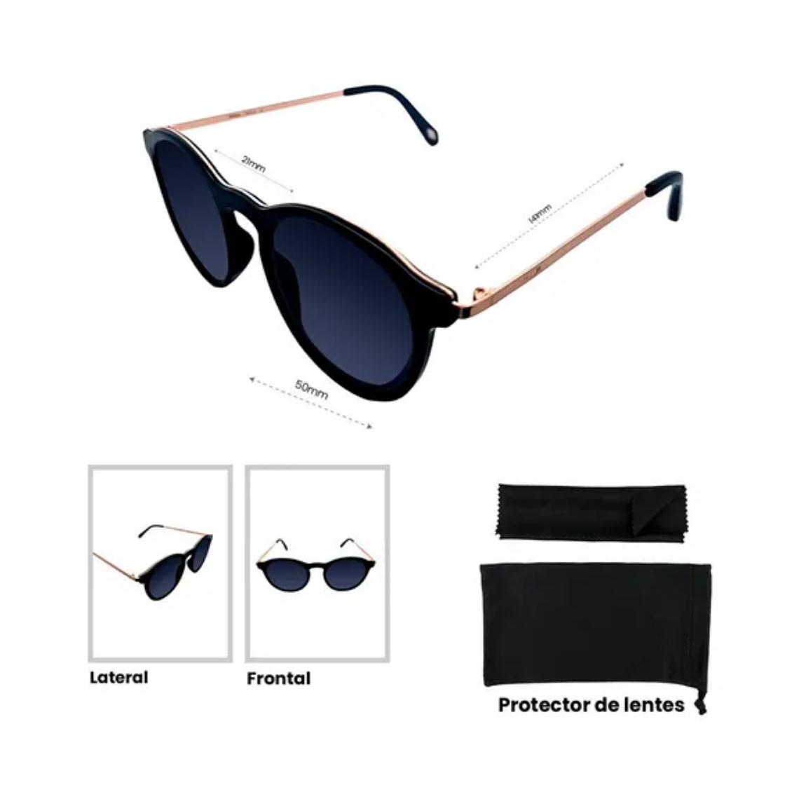 Lentes de Sol Fossil Outlook X82510 Talla 50mm 7