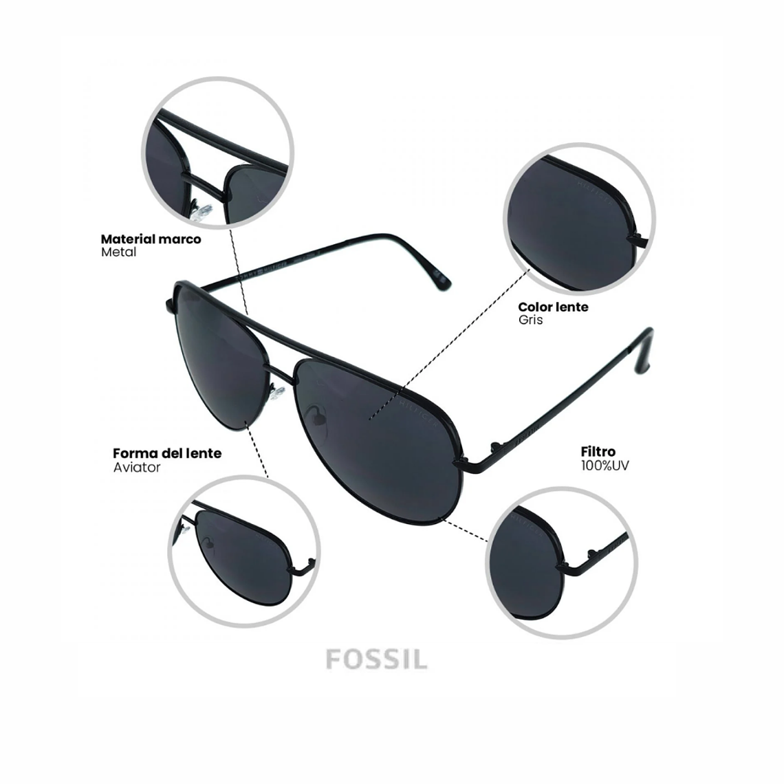 Lentes de Sol Fossil Outlook X82692 Talla 50mm 6