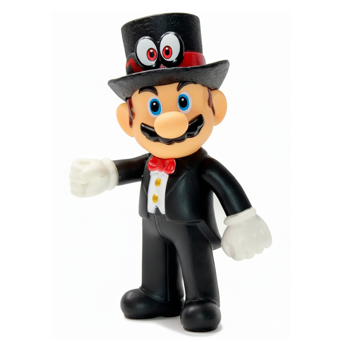 Muñeco Super Mario - Figura Mario con Cappy Traje Tuxedo Negro Colección 12 cm 3