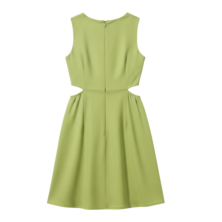 Vestido Shein Ezwear Verde Abertura Fruncido Lateral  2
