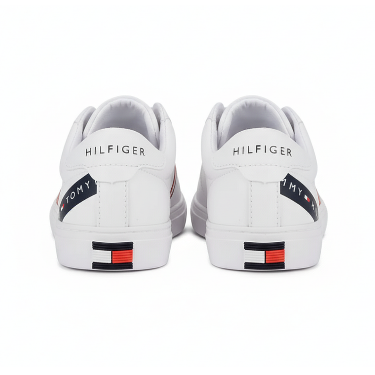 Zapatillas Tommy Hilfiger Lacen Original Color Blanco Y Rojo Unisex Talla 38 3