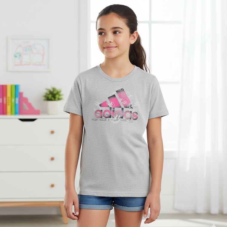 Polo Adidas GB8959 Explosion de Sonrisas Color Gris Para Niña  1