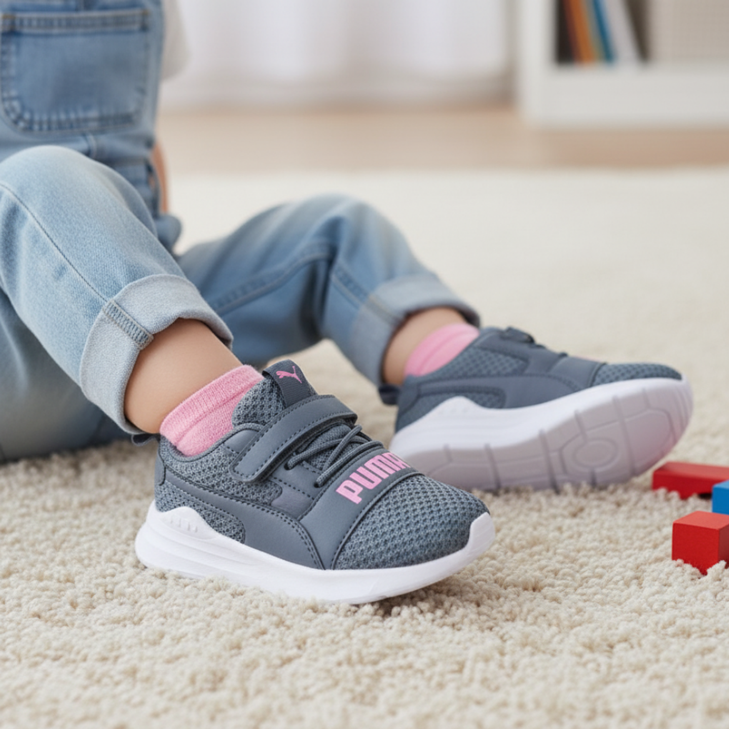 Zapatillas Puma Wired Run Pure AC INF 390849 07 Original Color Gris para Niños Talla 24 4