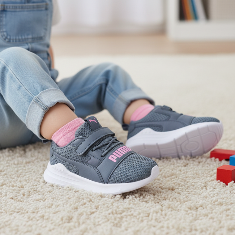 Zapatillas Puma Wired Run Pure AC INF 390849 07 Original Color Gris para Niños Talla 23 4