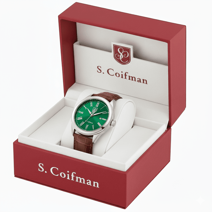 Reloj Analogo S. Coifman Original SC0559 Hombre Correa de Cuero Marrón-Verde 4