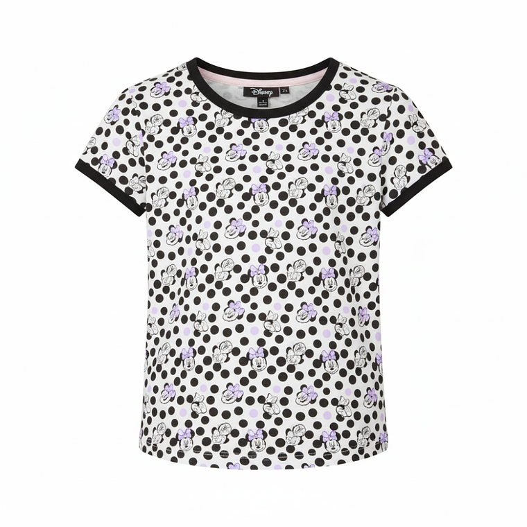 Polo Pionier Infantil Blanco Minnie Mouse con Patrón de Lunares 3