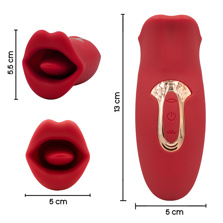 Adultos - Vibrador Consolador de Lengua Rojo Mujer USB Power 2