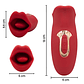 Adultos - Vibrador Consolador de Lengua Rojo Mujer USB Power - Miniatura 2