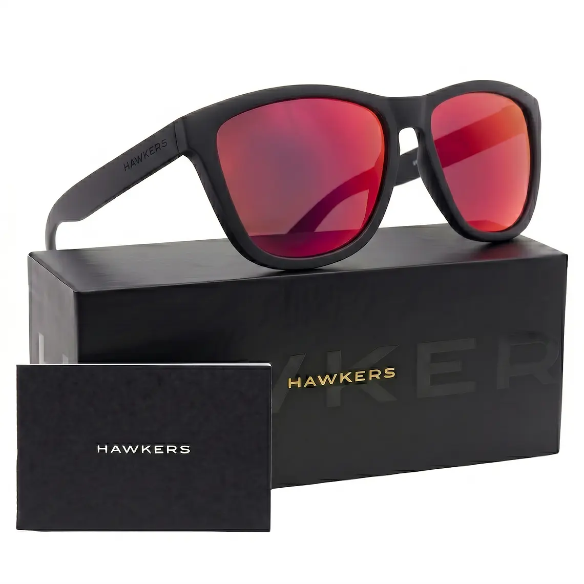 Lentes de Sol Hawkers One OTR48 Negro Mate Rojo Espejado Talla 54mm 2