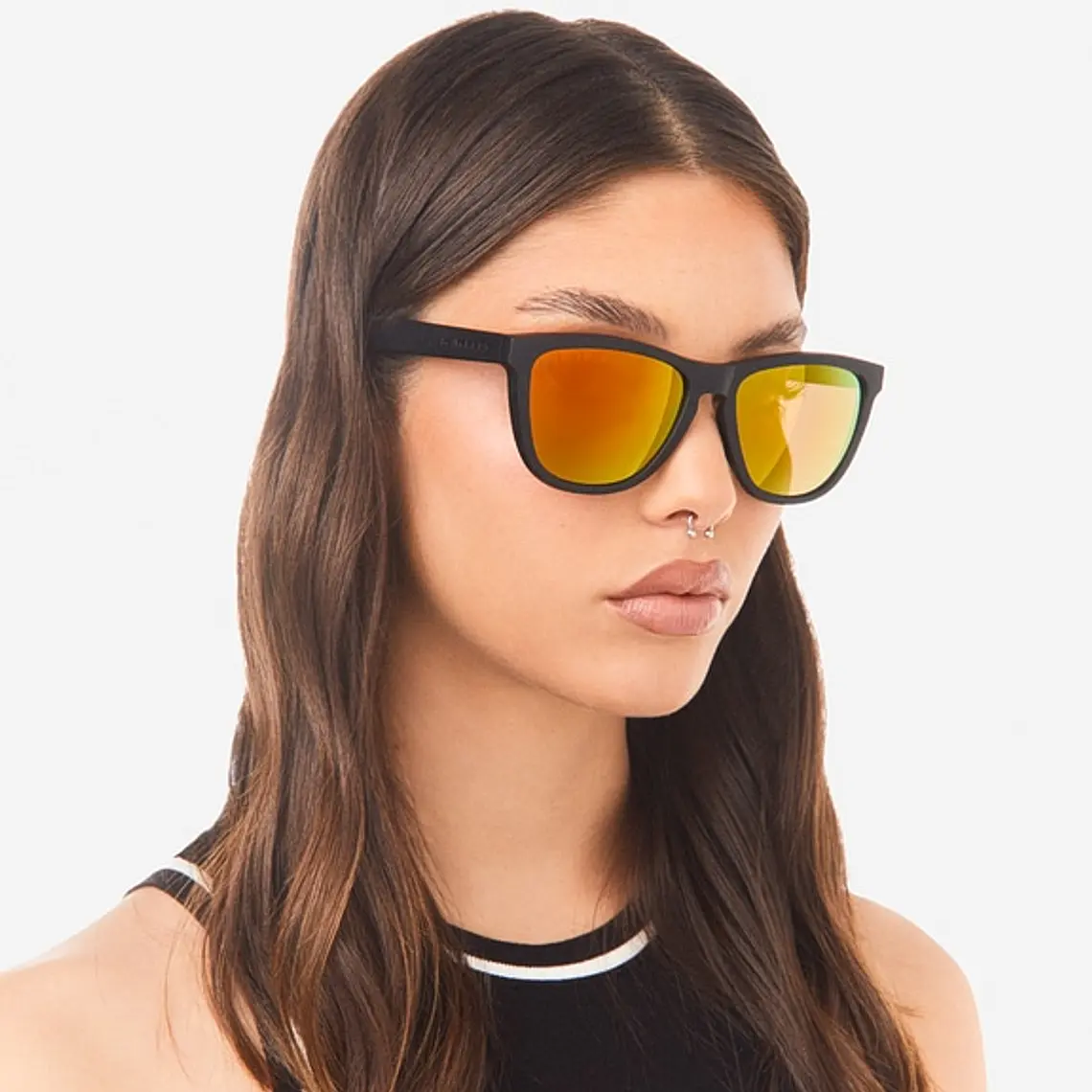 Lentes de Sol Hawkers One O18TR31 Negro Mate Naranja Espejado Talla 54mm 10