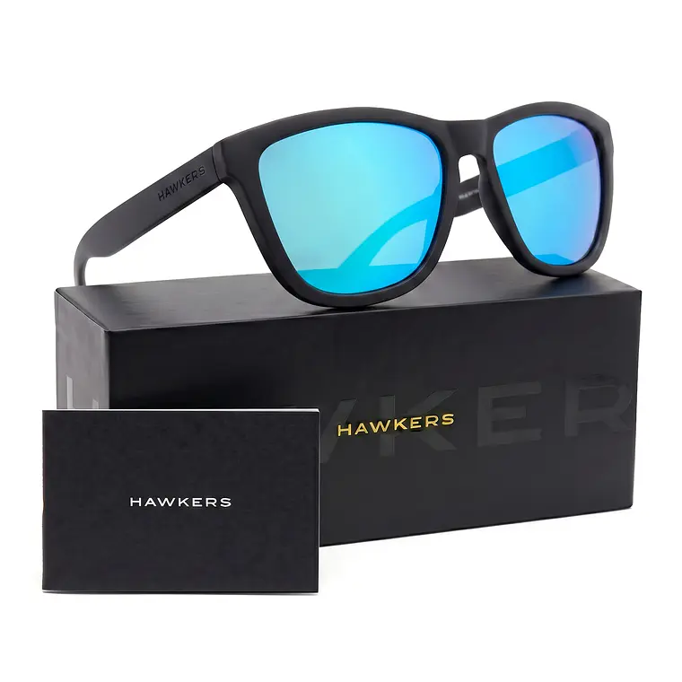 Lentes de Sol Hawkers One ﻿O18TR29  Negro Carbon Celeste Espejadado Unisex Talla 54mm 1