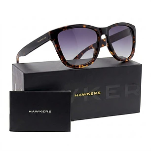 Lentes De Sol Polarizado Hawkers One Colt Black Carey Grey HOCL22BGTP - Talla 53mm