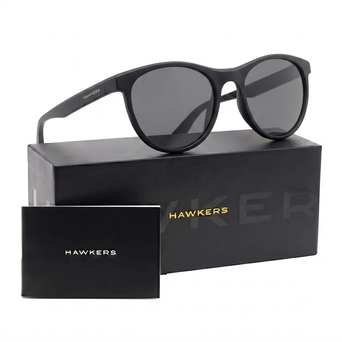 Lentes De Sol Polarizado Hawkers Trail  Black Dark HTRA24BBTP - Talla 53mm  1