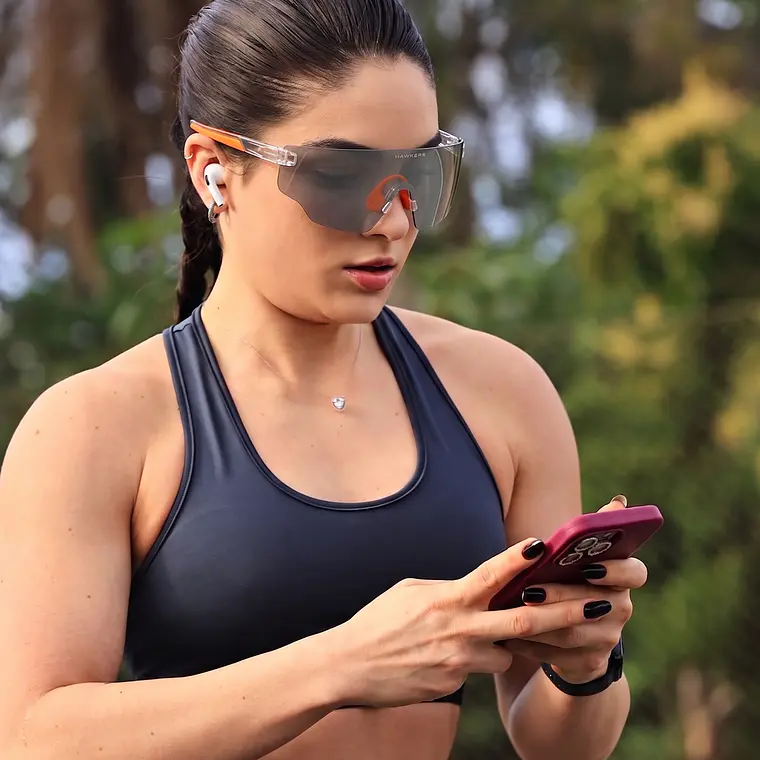 Lentes De Sol Deportivo Hawkers Speed Transparent Chrome HSPD24TST0 Unisex - Talla 45mm 4