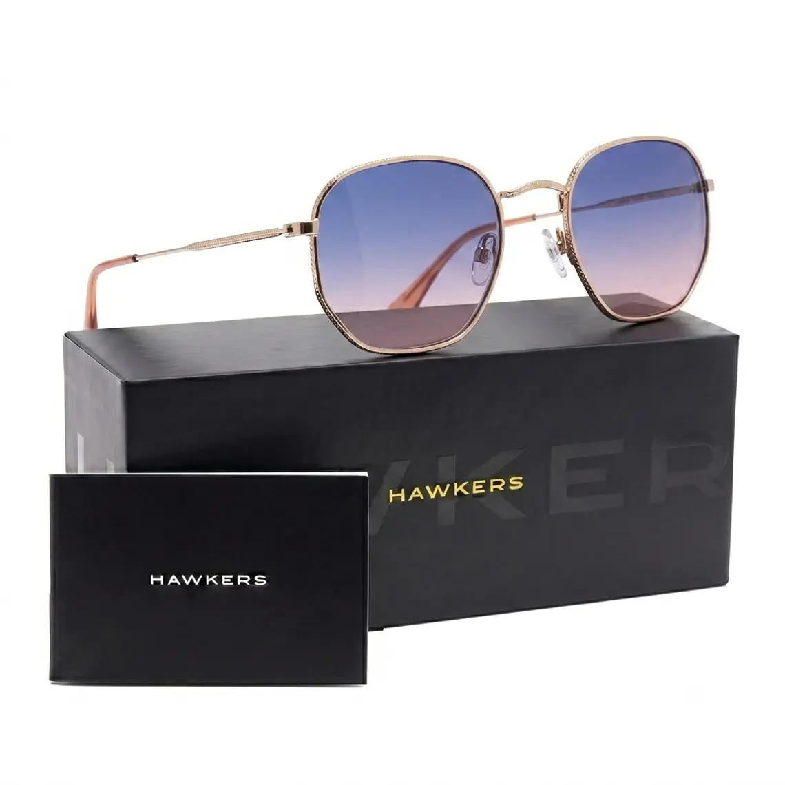 Lentes de Sol Polarizado Hawkers Sixgon Drive  Rose Gold Blue HSDR22KLMP - Talla 50mm 1