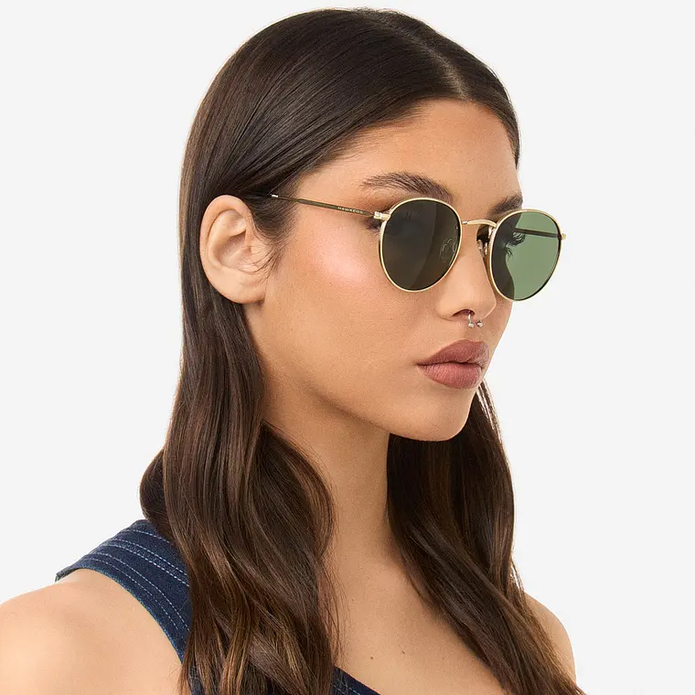 Lentes de Sol Polarizado Hawkers Moma Midtown Gold Green HMMI22DEMP - Talla 49mm 3