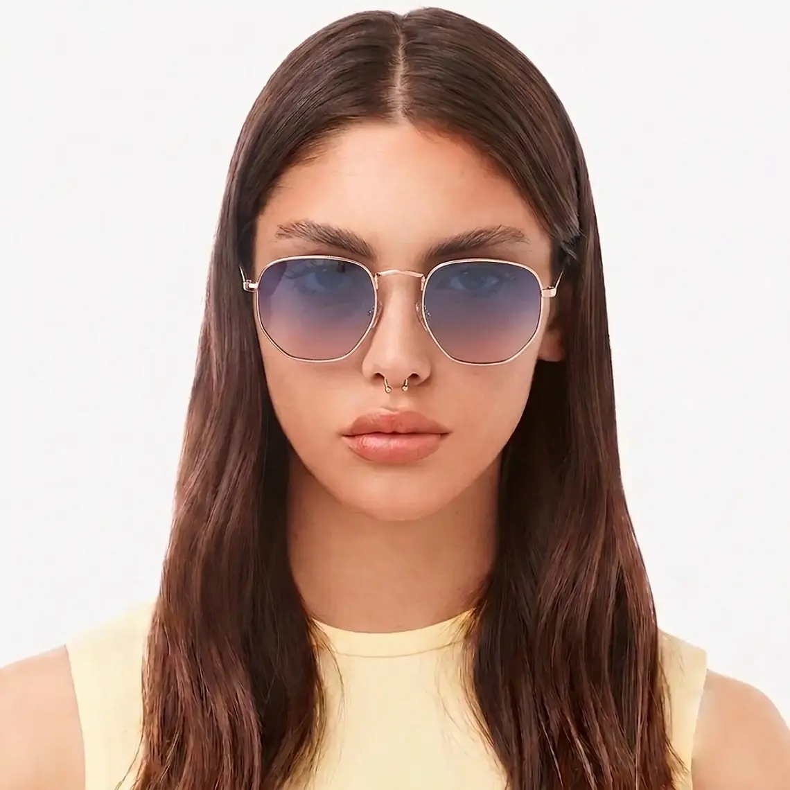 Lentes de Sol Polarizado Hawkers Sixgon Drive  Rose Gold Blue HSDR22KLMP - Talla 50mm 2