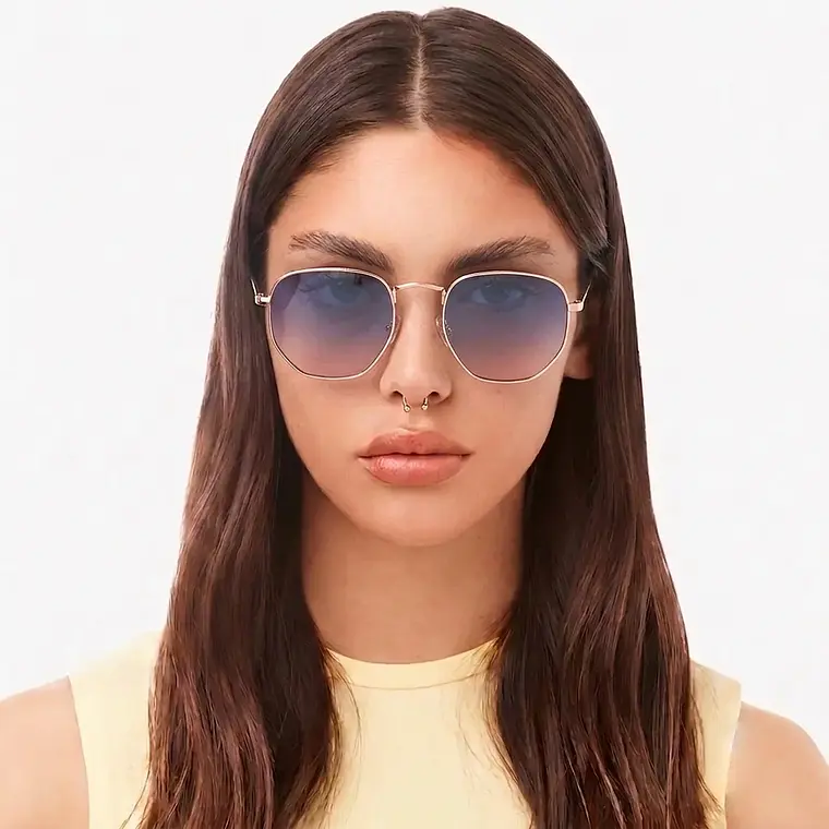 Lentes de Sol Polarizado Hawkers Sixgon Drive  Rose Gold Blue HSDR22KLMP - Talla 50mm 2