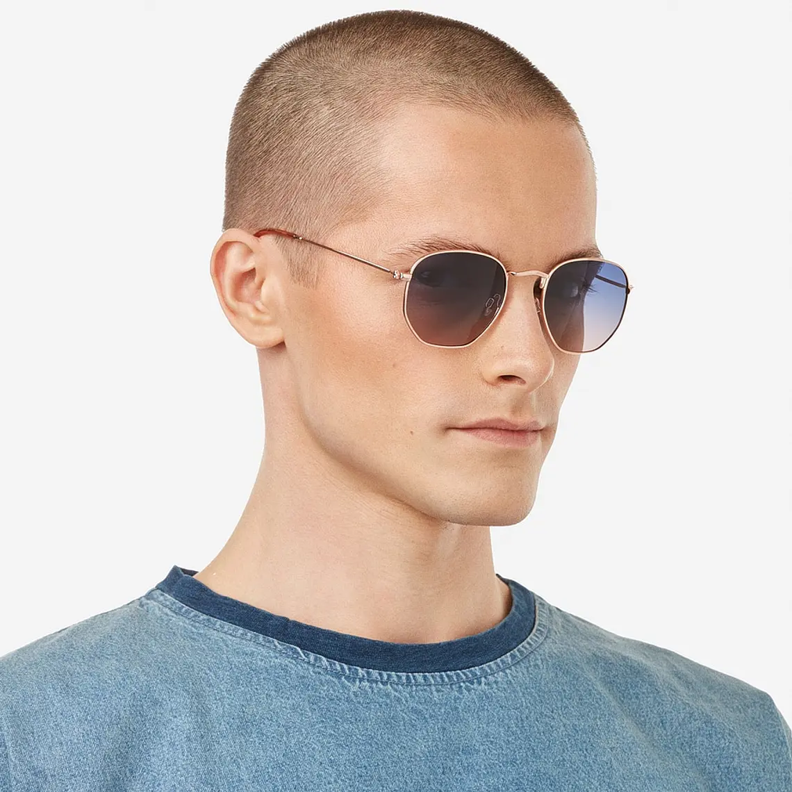 Lentes de Sol Polarizado Hawkers Sixgon Drive  Rose Gold Blue HSDR22KLMP - Talla 50mm 3
