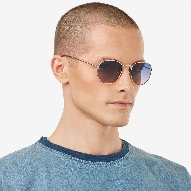 Lentes de Sol Polarizado Hawkers Sixgon Drive  Rose Gold Blue HSDR22KLMP - Talla 50mm 3