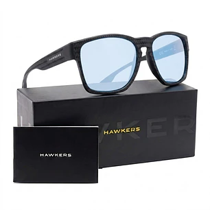 Lentes De Sol Polarizado Hawkers Core Raw Carbon Fiber Black Blue Chrome HCRA25NLTP - Talla 56mm