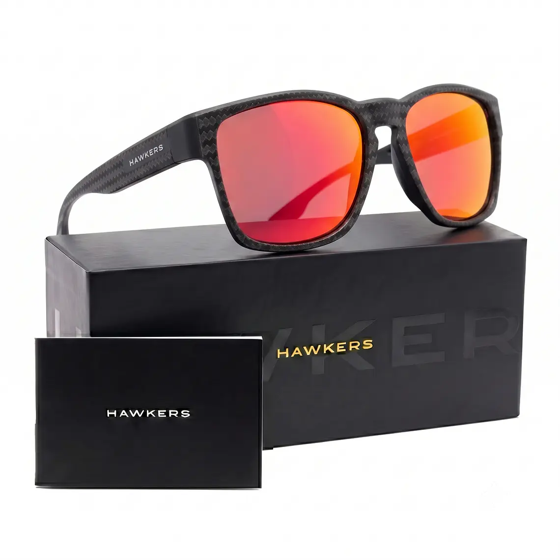 Lentes De Sol Polarizado Hawkers Core Raw Carbon Fiber Black Ruby HCRA25NRTP -Talla 56mm 1