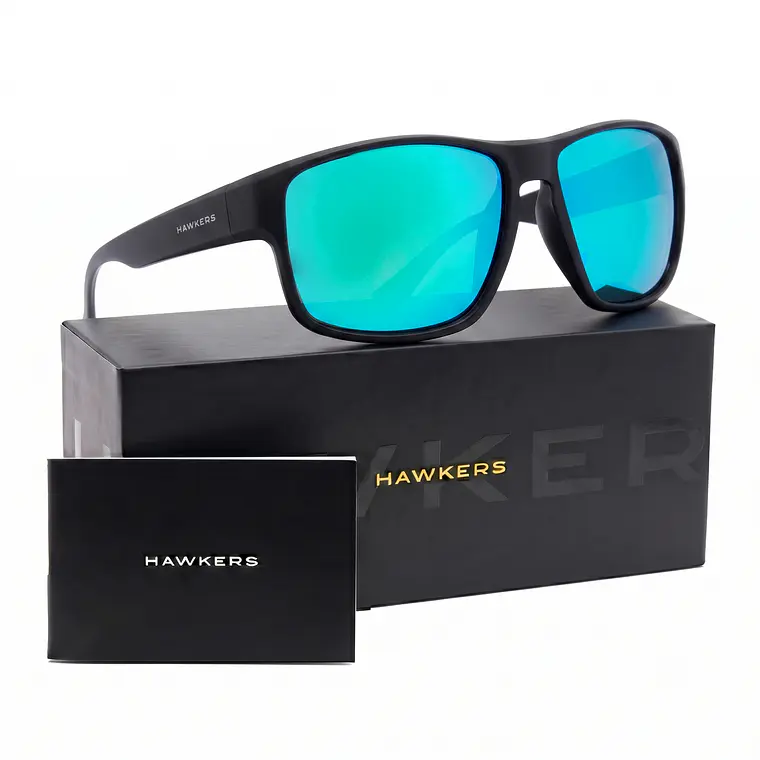 Lentes De Sol Polarizado Hawkers Faster Raw Black Emerald HFRA22BFTP - Talla 58mm 1