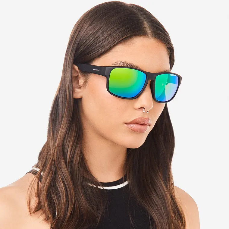 Lentes De Sol Polarizado Hawkers Faster Raw Black Emerald HFRA22BFTP - Talla 58mm 2