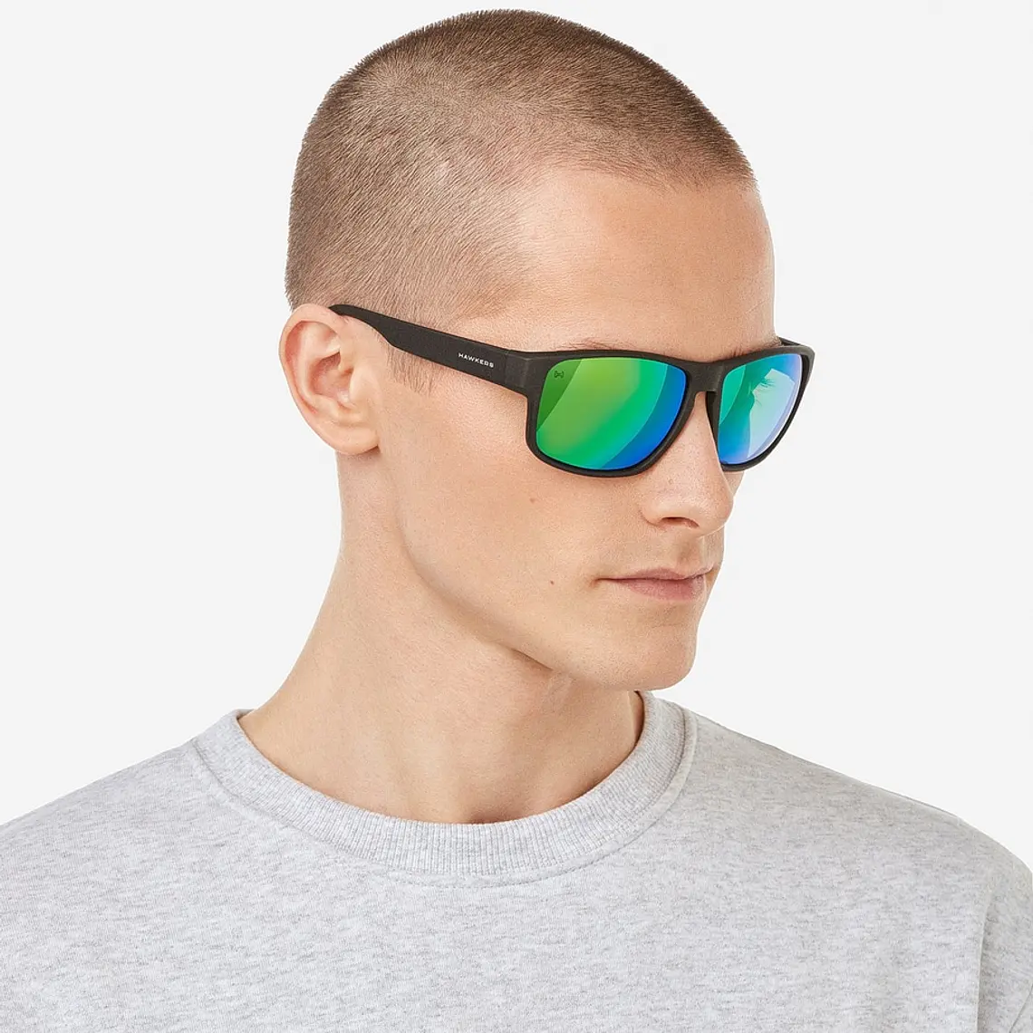 Lentes De Sol Polarizado Hawkers Faster Raw Black Emerald HFRA22BFTP - Talla 58mm 3