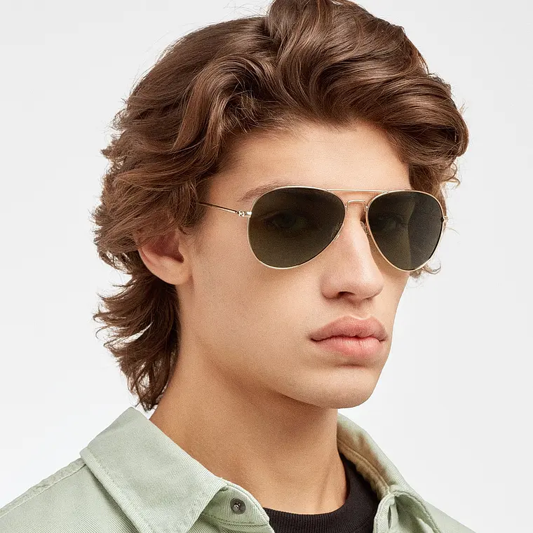 Lentes De Sol Polarizado Hawkers Hawk Gold Green HHAW22DEMP - Talla 61mm 2