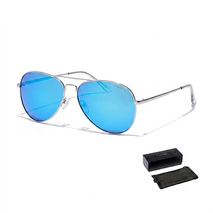 Lentes De Sol Polarizado Hawkers Hawk Silver Blue HHAW22SLMP - Talla 61mm