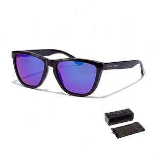 Lentes de Sol Hawkers One Raw HONR21QLT0 Negro Brilloso Azul Espejado Talla 54mm