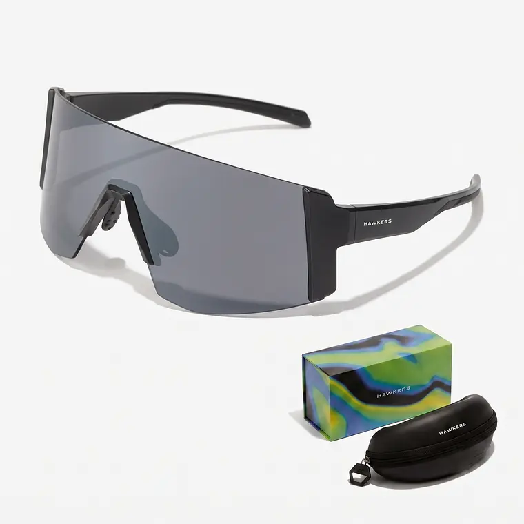 Lentes de Sol Deportivo Polarizado Hawkers Lynx Big Black Smoke Flash HLYB25BST0 - Talla 151mm 1
