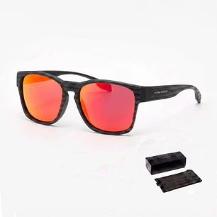 Lentes De Sol Polarizado Hawkers Core Raw Carbon Fiber Black Ruby HCRA25NRTP -Talla 56mm