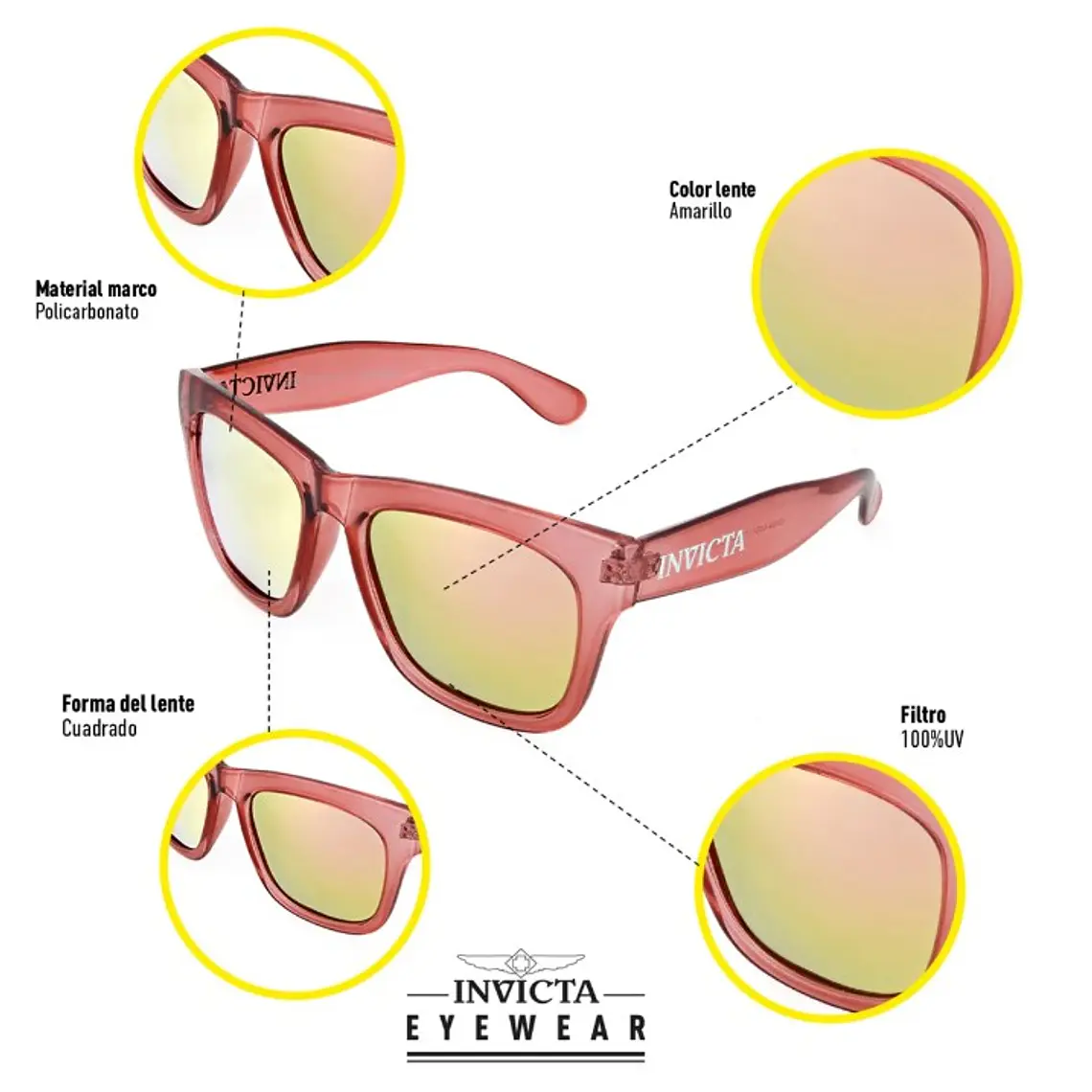 Lentes de Sol Invicta I37277-WIL-01-G03 - Talla 53mm 6