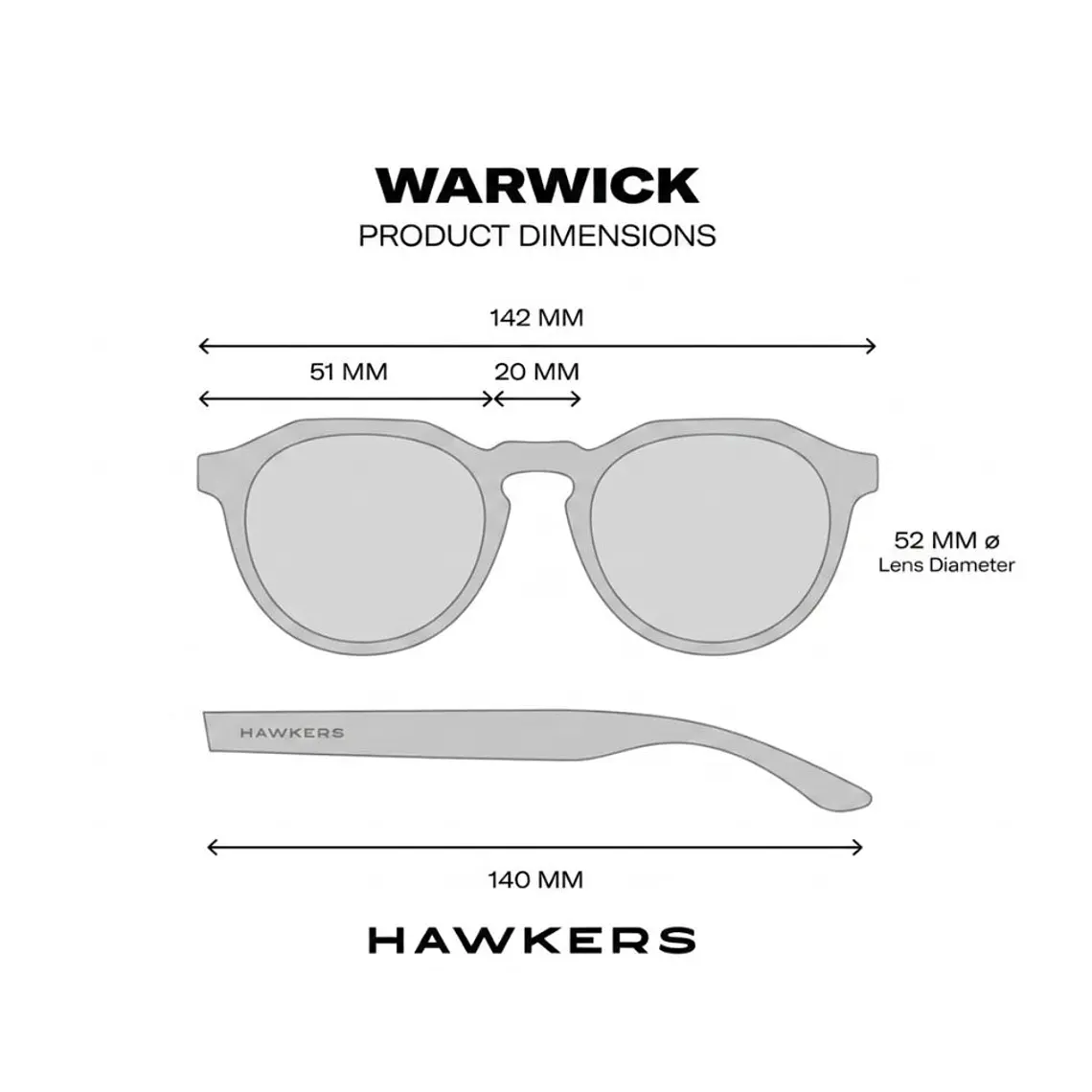 Lentes de Sol Hawkers Warwick Raw HWRA22BLT0 - Talla 51mm 11