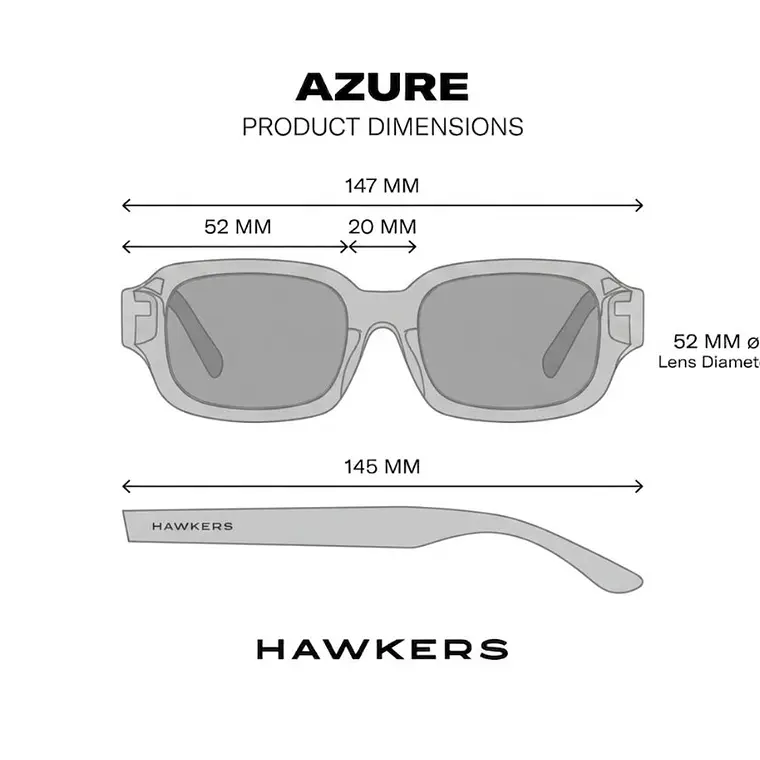Lentes de Sol Hawkers Azure Grey Hazelnut HAZU26BWT0 - Talla 52mm   14