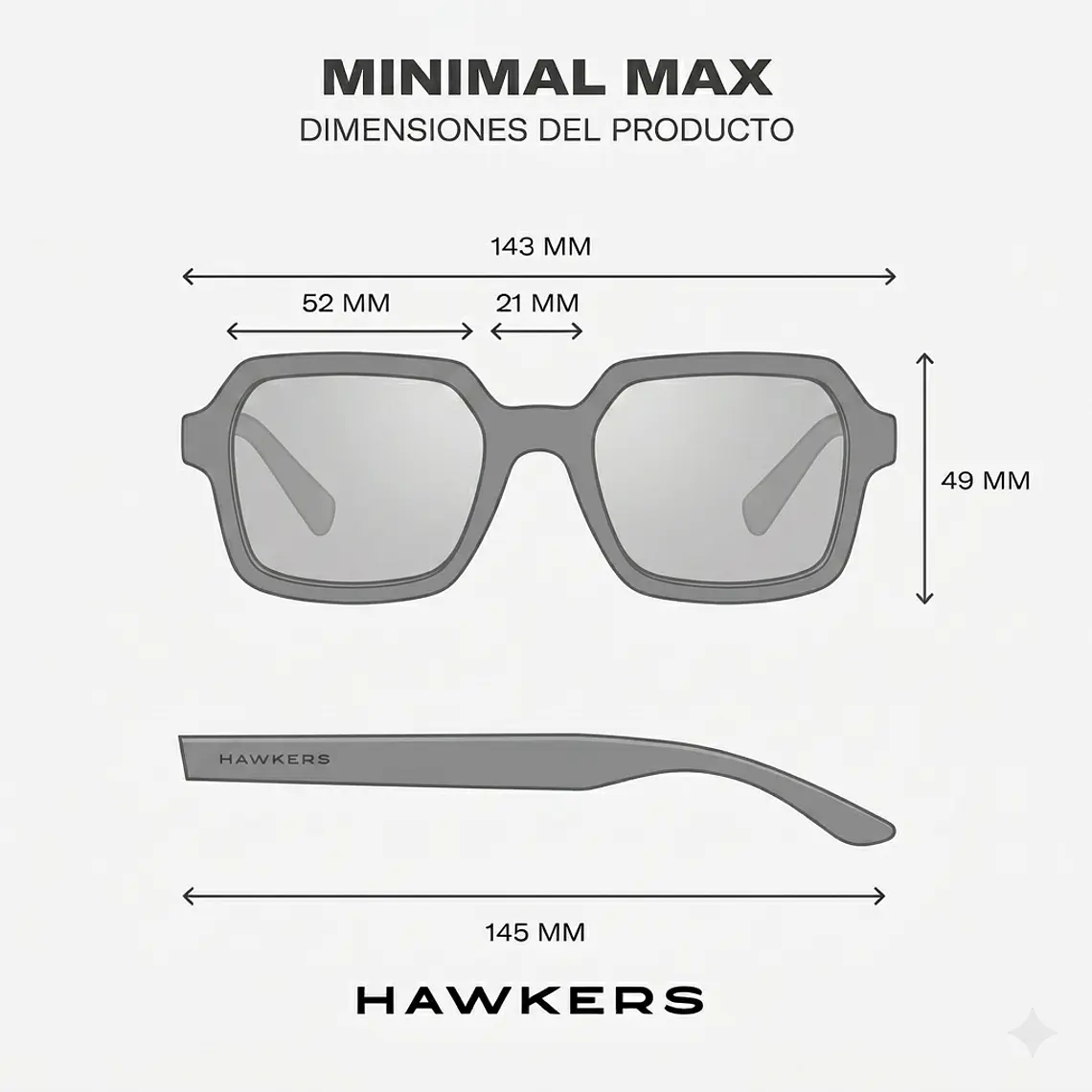 Lentes de Sol Hawkers Minimal Max Blue Carey Ocean HMMX26LLT0 - Talla 52mm 12