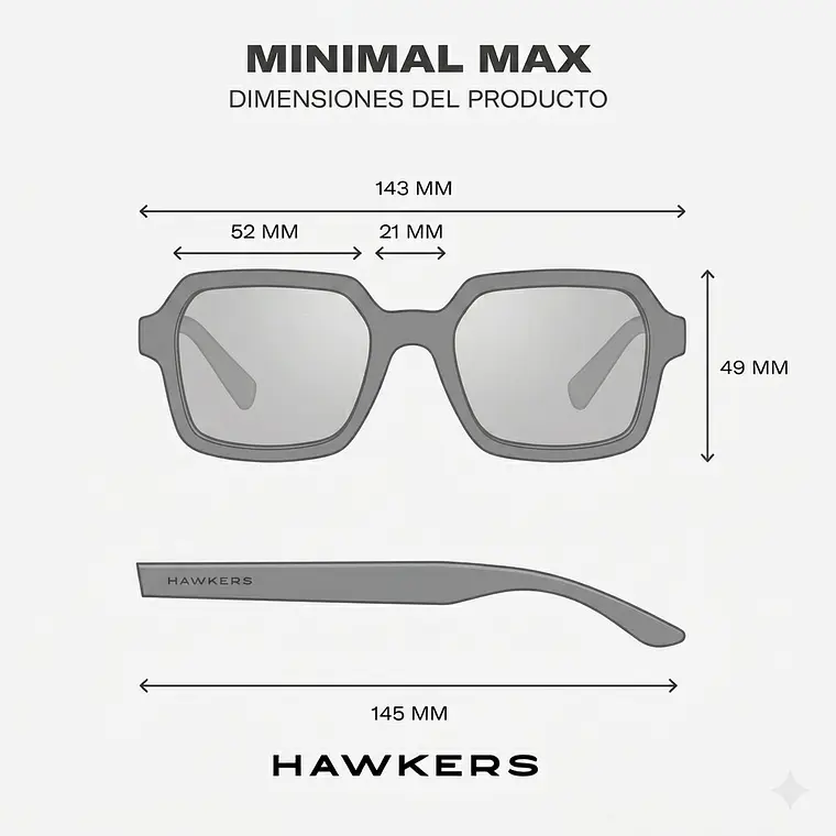 Lentes de Sol Hawkers Minimal Max Blue Carey Ocean HMMX26LLT0 - Talla 52mm 12