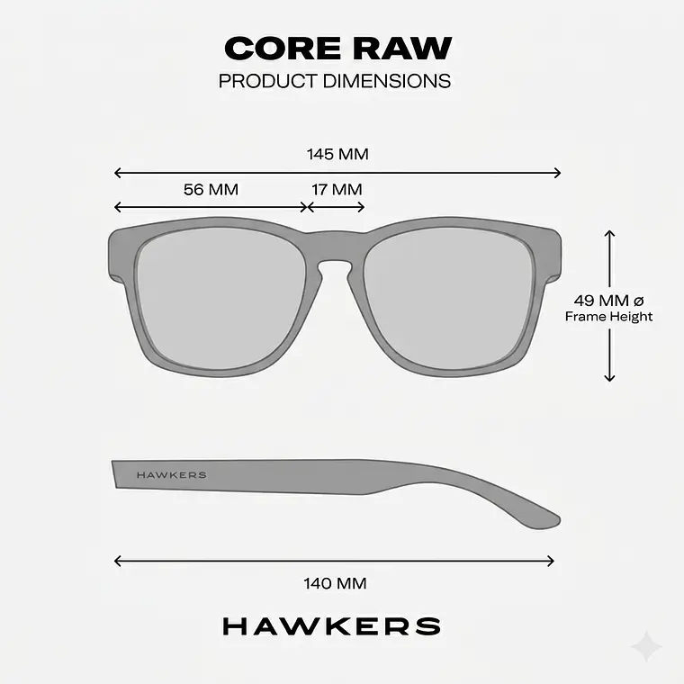 Lentes De Sol Polarizado Hawkers Core Raw Carbon Fiber Black Daylight HCRA25NOTP - Talla 56mm 11